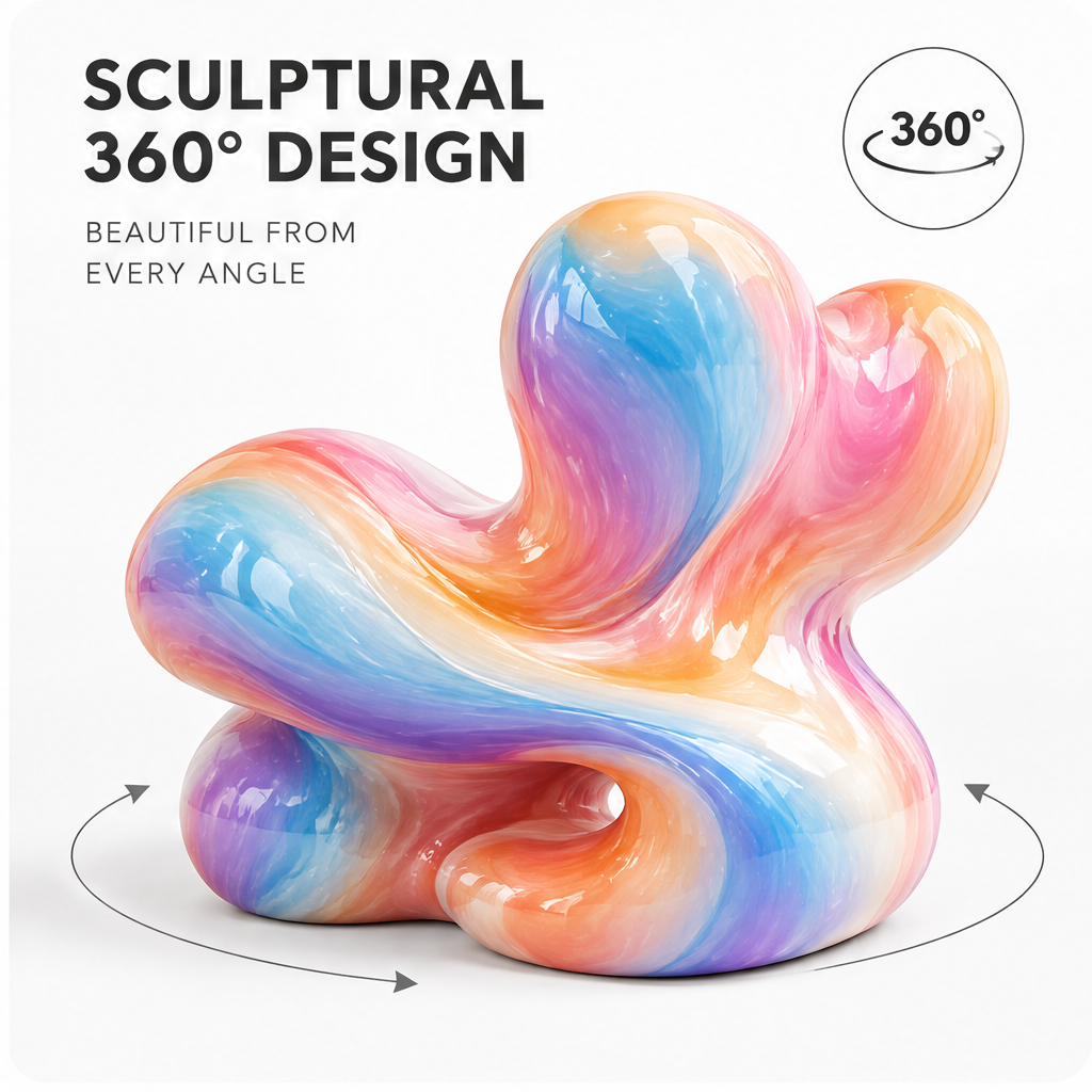 domivov® Rainbow Swirl Sculptural Lounge Chair
