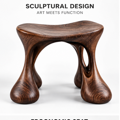 domivov® Sculptural Solid Wood Stool