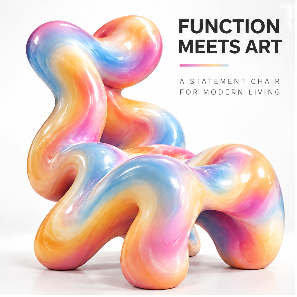 domivov® Rainbow Wave Sculptural Accent Chair