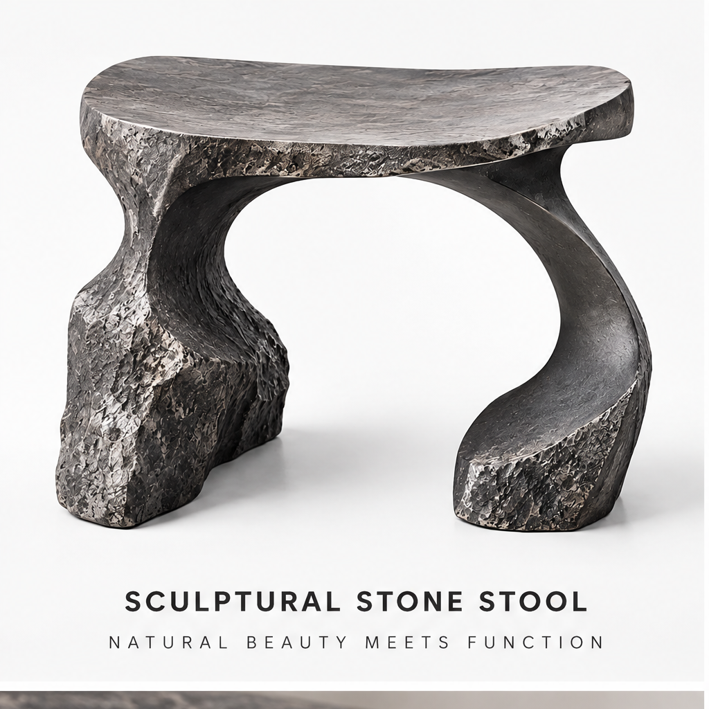 domivov® Sculptural Natural Stone Stool