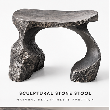 domivov® Sculptural Natural Stone Stool