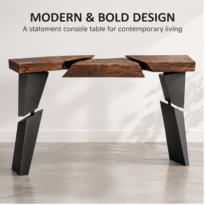 domivov® Rustic Wood Geometric Console Table