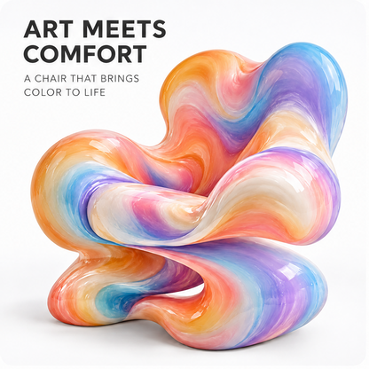 domivov® Rainbow Swirl Sculptural Lounge Chair