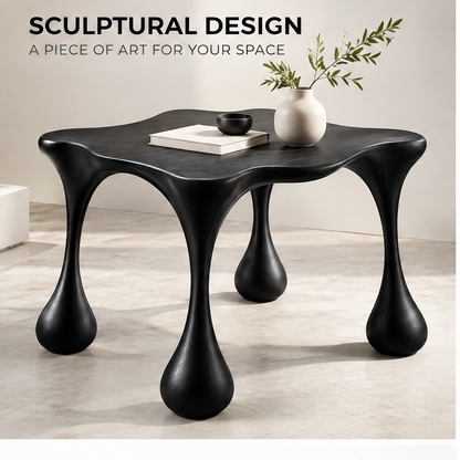 domivov® Black Organic Sculptural Accent Table