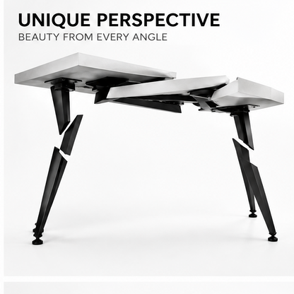 domivov® White Fractured Geometric Accent Table