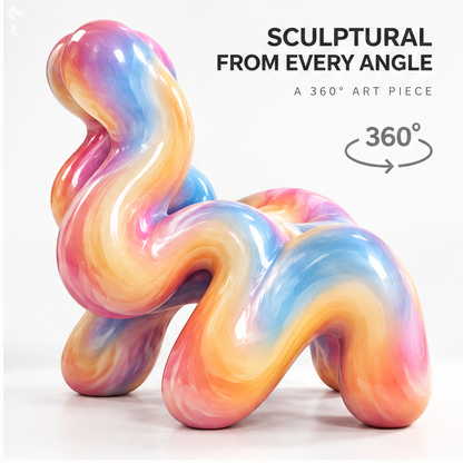 domivov® Rainbow Wave Sculptural Accent Chair