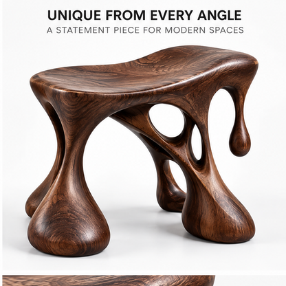 domivov® Sculptural Solid Wood Stool