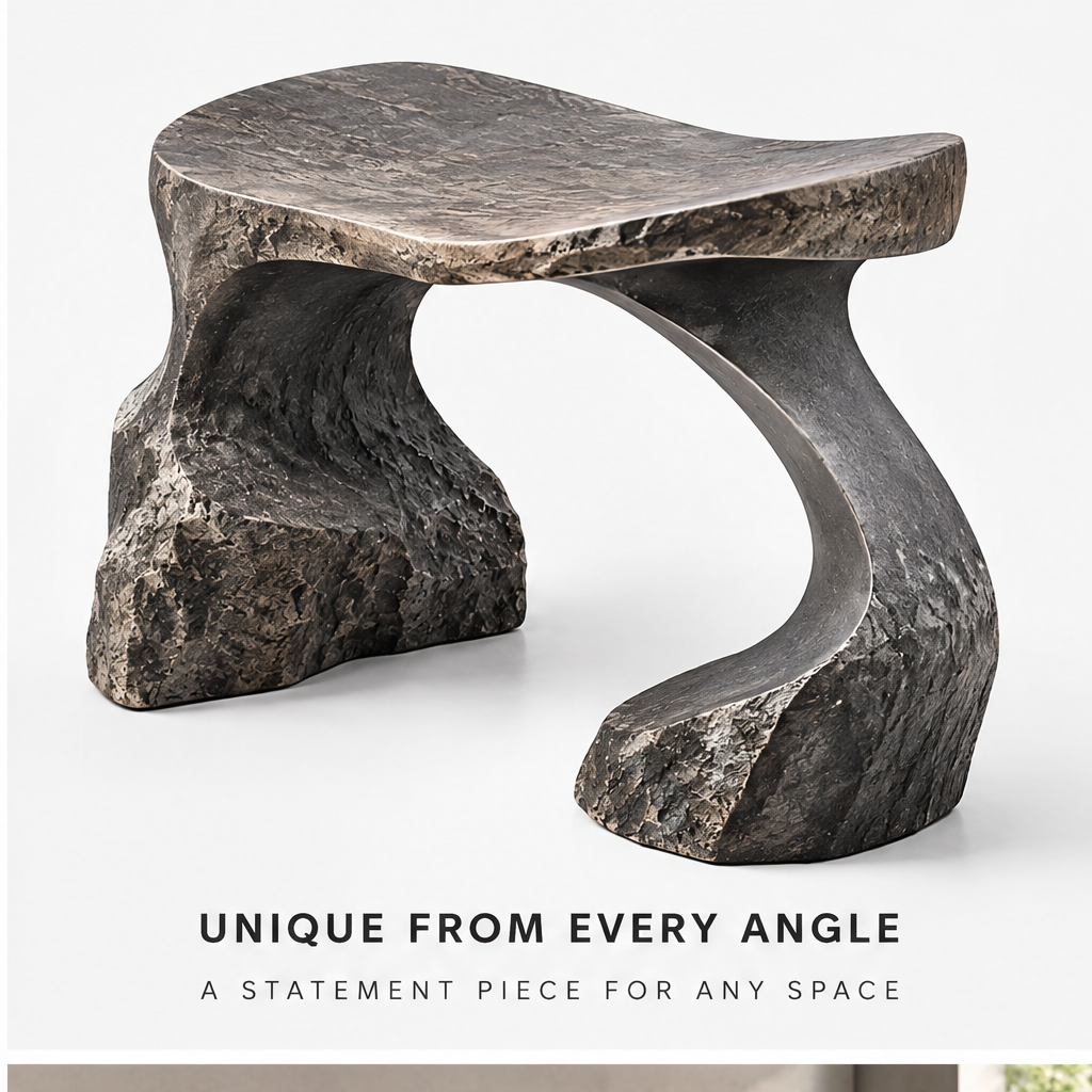 domivov® Sculptural Natural Stone Stool