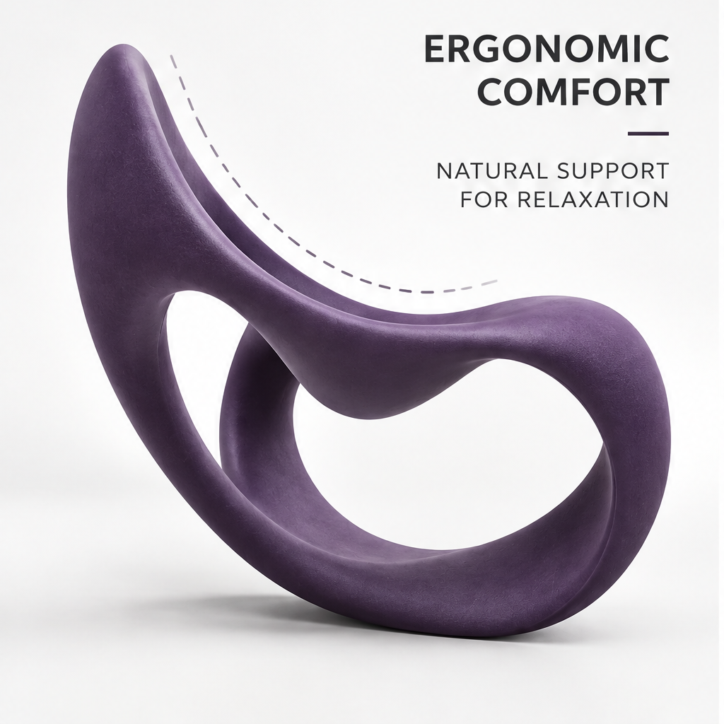 domivov® Sculptural Lounge Chair – Plum Purple Matte Accent Chair