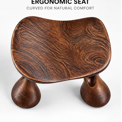 domivov® Sculptural Solid Wood Stool