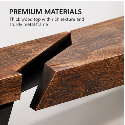 domivov® Rustic Wood Geometric Console Table