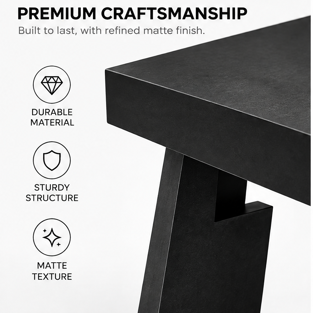 domivov® Black Geometric Split-Top Coffee Table