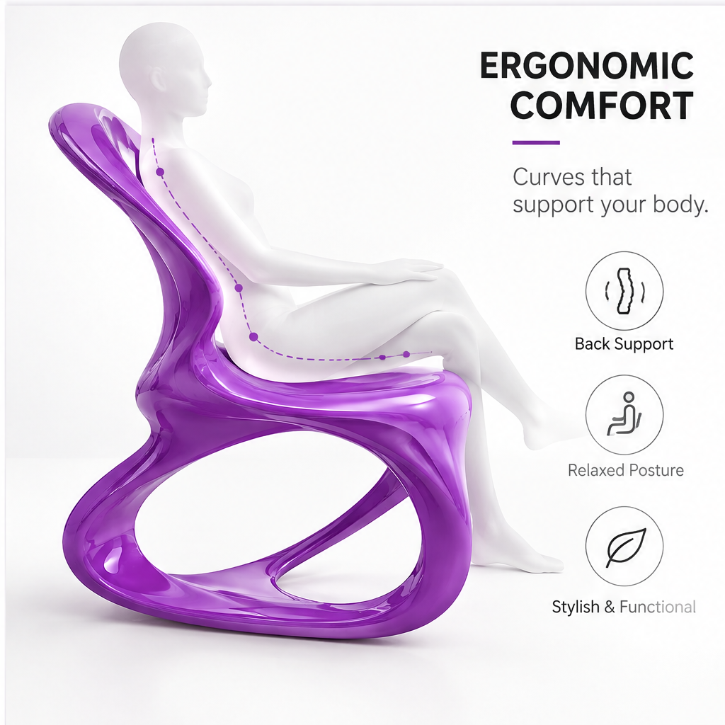 domivov® Purple Sculptural Accent Chair