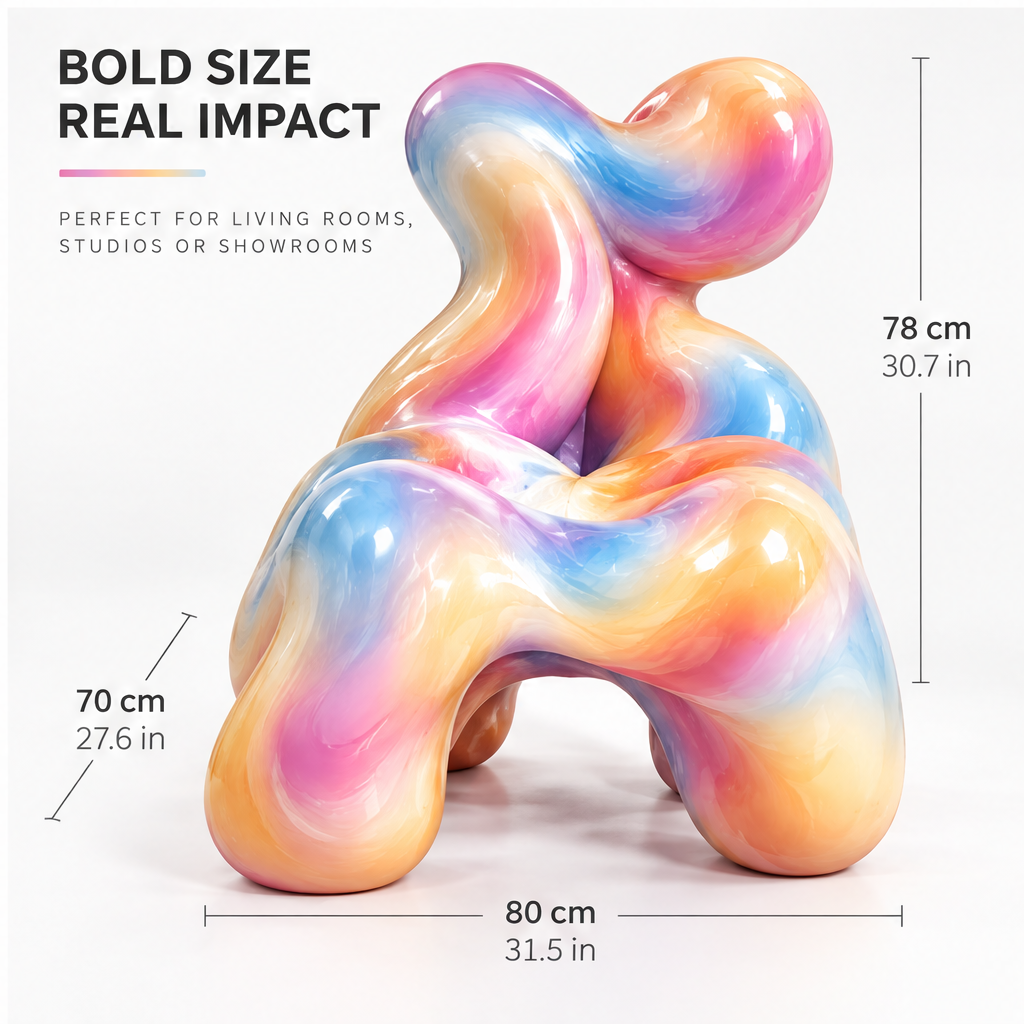 domivov® Rainbow Wave Sculptural Accent Chair