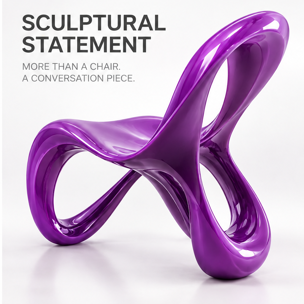 domivov® Violet Loop Sculptural Accent Chair
