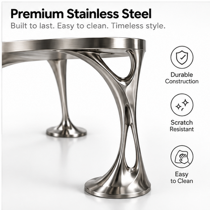 domivov® Sculptural Stainless Steel LED Desk