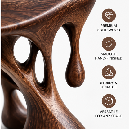 domivov® Sculptural Solid Wood Stool