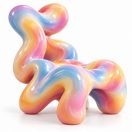 domivov® Rainbow Wave Sculptural Accent Chair