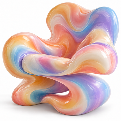 domivov® Rainbow Swirl Sculptural Lounge Chair