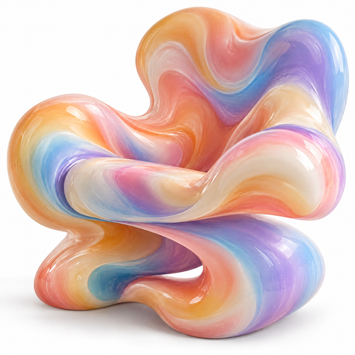 domivov® Rainbow Swirl Sculptural Lounge Chair