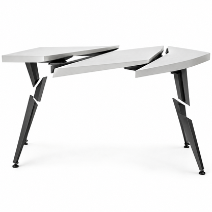 domivov® White Fractured Geometric Accent Table