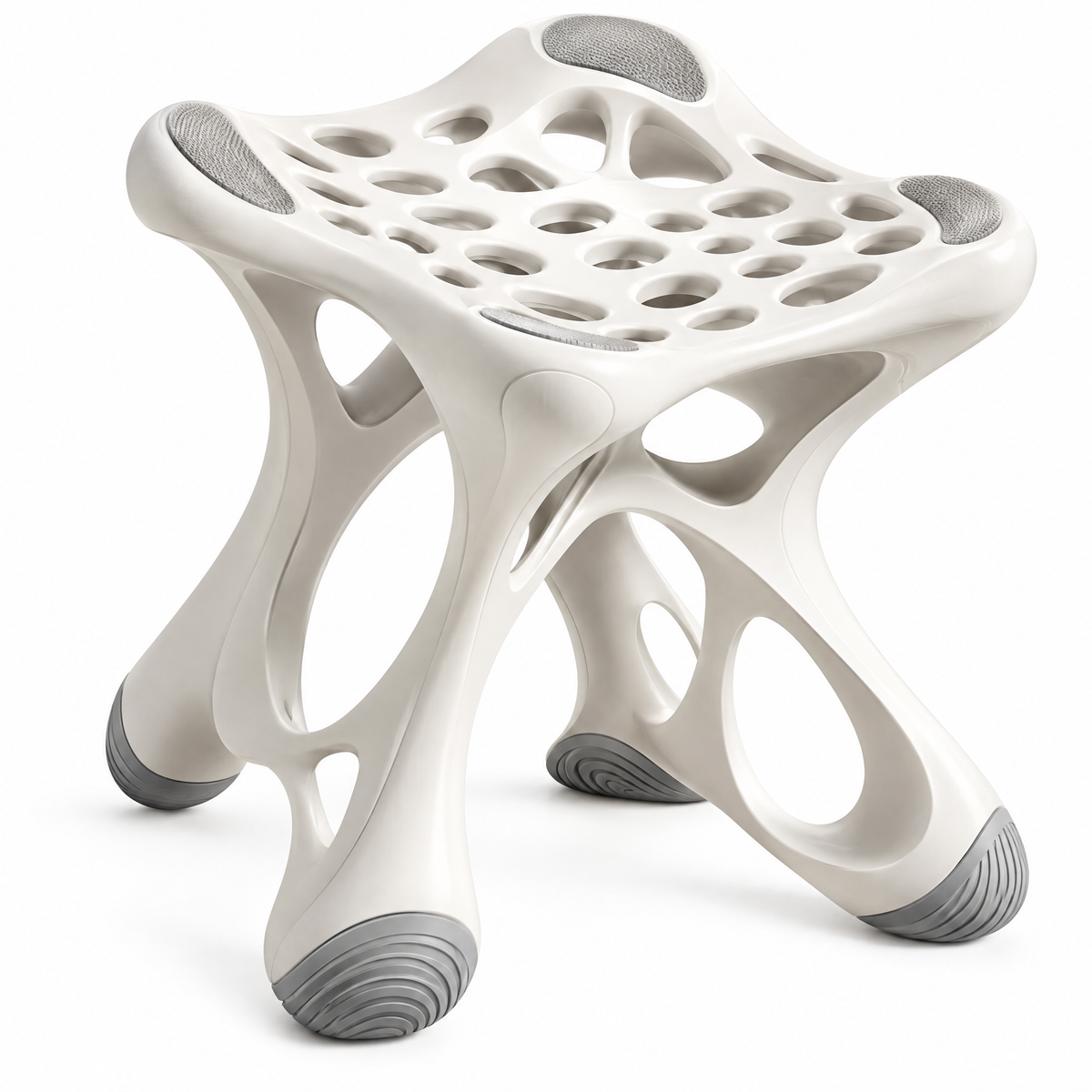 domivov® White Ergonomic Perforated Stool