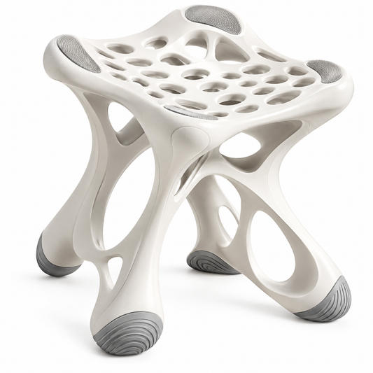 domivov® White Ergonomic Perforated Stool